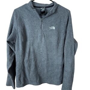 The North Face Womens Fleece Pullover Gray Quarter Zip Long Sleeve‎ Large